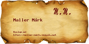 Maller Márk névjegykártya